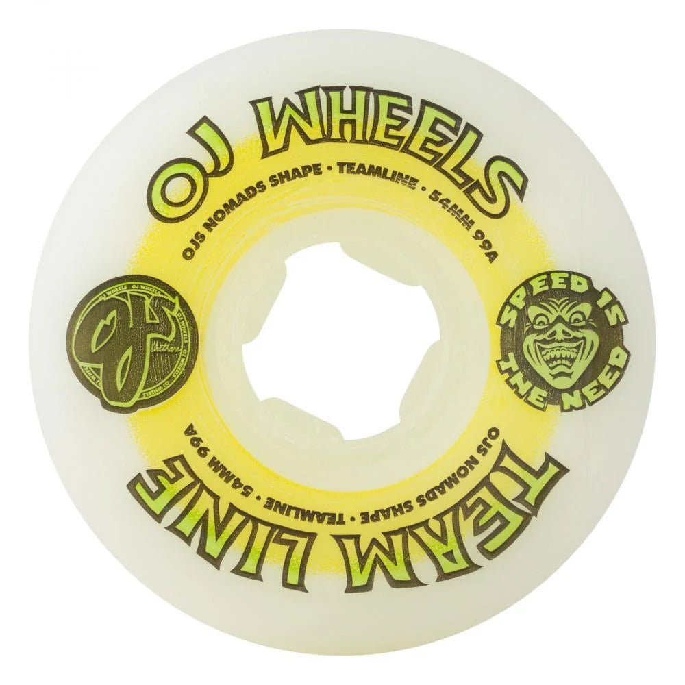 OJ Wheels (UK) Team Line Hardline 99a White 54 MM