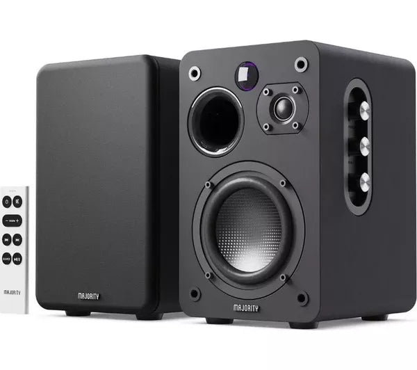 Majority D70X Black Powered Bookshelf Speakers