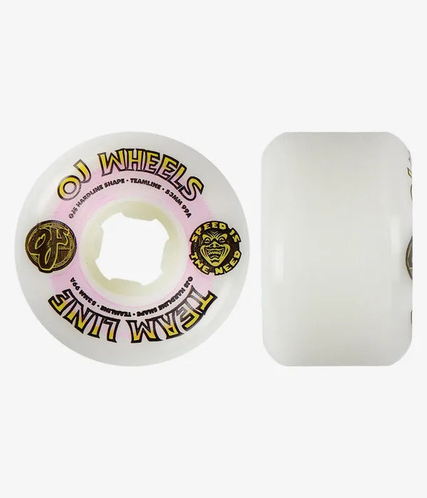 OJ Wheels Team Line Hardline 99a White 53 MM