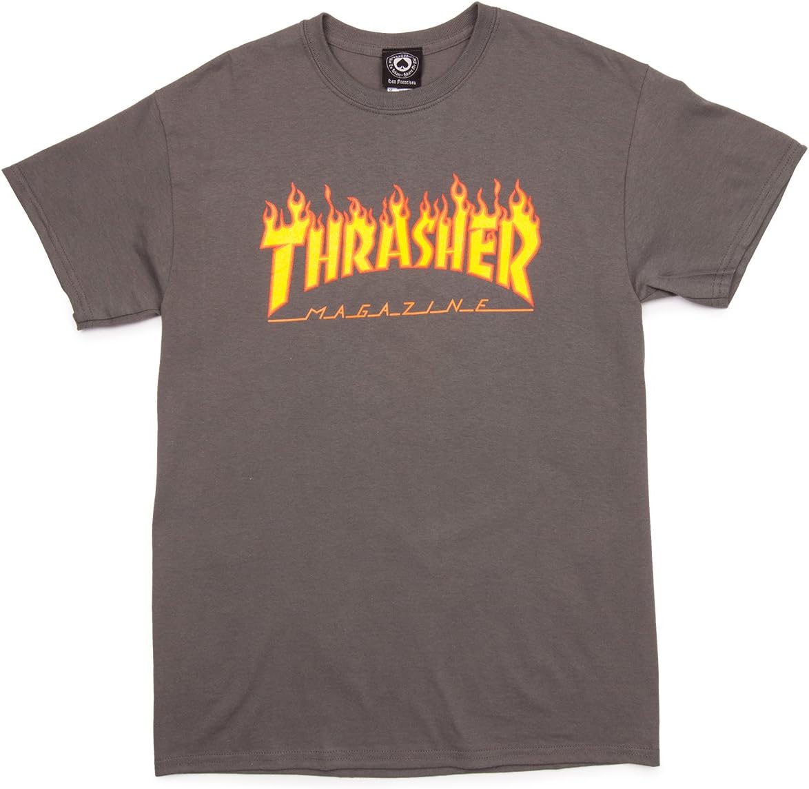 Thrasher T-Shirt Flame Logo Charcoal Grey