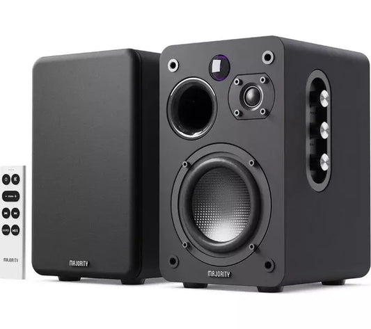 Majority D70X Black Powered Bookshelf Speakers