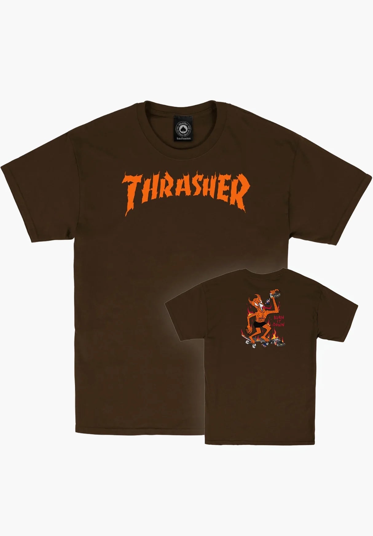 Thrasher T-Shirt Burn It Down Dark Chocolate