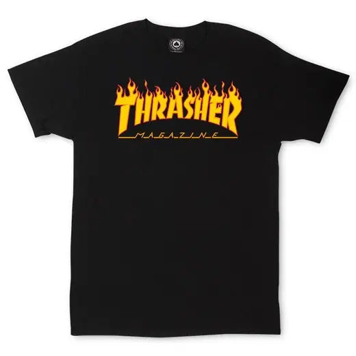 Thrasher T-Shirt Flame Logo Black